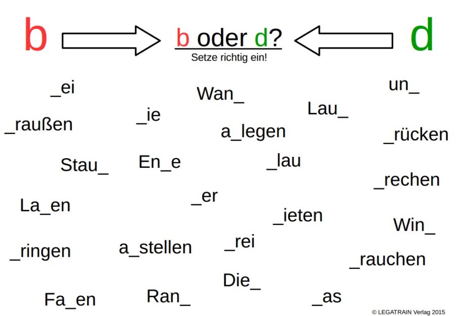 Arbeitsblätter Zu B Und D – Legatrain Verlag Für Legasthenie- Und ...